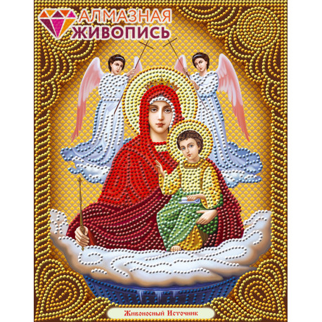  Икона Богородица Живоносный Источник Алмазная вышивка мозаика Алмазная живопись АЖ-5052