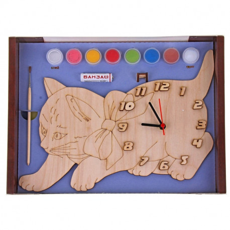  Кошка Набор для росписи деревянных часов ДНИ 116