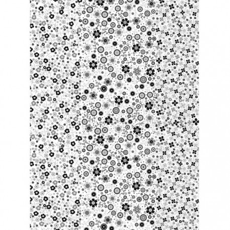 Кружочки и цветочки черно-белые 595 Бумага для декопатча Decopatch