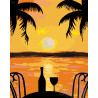  Закат на побережье Раскраска по номерам на холсте Живопись по номерам RO84