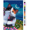 схема Дружелюбный котенок Раскраска по номерам на холсте Живопись по номерам
