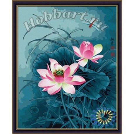 Цветок для стрекозы Раскраска картина по номерам акриловыми красками на холсте Hobbart