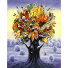 Фантастическое дерево. Осень посреди зимы Раскраска картина по номерам на холсте МСА211