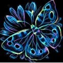 Неоновая бабочка Алмазная вышивка мозаика Алмазная живопись