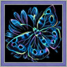 В рамке Неоновая бабочка Алмазная вышивка мозаика Алмазная живопись АЖ-1713