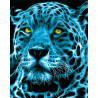  Голубой неоновый леопард Алмазная мозаика на подрамнике LG154
