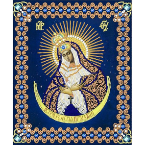  Богородица Остробрамская Канва с рисунком для вышивки бисером Конек 7110