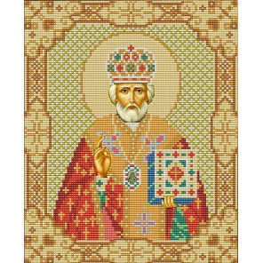 В рамке Святой Николай Чудотворец Канва с рисунком для вышивки бисером Конек 9204
