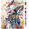 схема Антилопа в цветах Раскраска картина по номерам на холсте