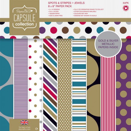 Spots & Stripes Jewels Набор бумаги 20x20 для скрапбукинга, кардмейкинга Docrafts