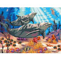 В подводном мире Раскраска картина по номерам на холсте