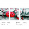 Количество цветов и сложность Цветущая ветвь Триптих Раскраска картина по номерам на холсте PX5127