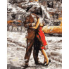 Любовь под дождем Раскраска картина по номерам на холсте ZX 22117