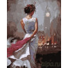  Девушка в белом платье Раскраска картина по номерам на холсте ZX 22114
