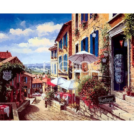 Итальянская улочка Раскраска (картина) по номерам акриловыми красками на холсте Iteso