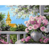  Розы на балконе Раскраска картина по номерам на холсте ZX 22129