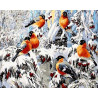  Красногрудые снегири Раскраска картина по номерам на холсте ZX 21523