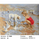 Девочка с щенком Раскраска картина по номерам на холсте