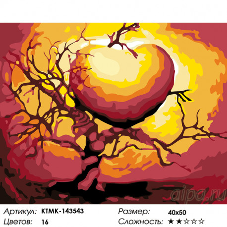 Количество цветов и сложность Дерево любви Раскраска по номерам на холсте Живопись по номерам KTMK-143543