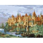 Средневековый замок 50х65см Раскраска по номерам акриловыми красками на холсте Menglei