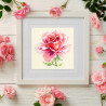 Пример вышитой работы в интерьере Розовая роза Набор для вышивания Чудесная игла 150-002