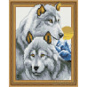  Пара волков Алмазная мозаика вышивка на подрамнике 3D  KM0163