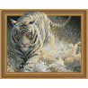  Белый тигр Алмазная мозаика вышивка на подрамнике 3D  KM0173