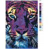 Макет Фиолетовый тигр Раскраска картина по номерам на холсте A507