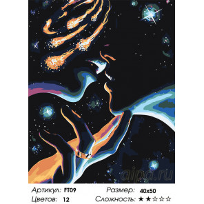 Сложность и количество цветов Вселенная влюбленных Раскраска картина по номерам на холсте FT09