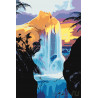  Водопад на чудесном острове Раскраска картина по номерам на холсте FT10