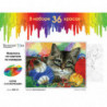 Котик с клубочками Раскраска картина по номерам на картоне Белоснежка