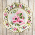 Тарелка с розовыми маками Набор для вышивки гладью Риолис