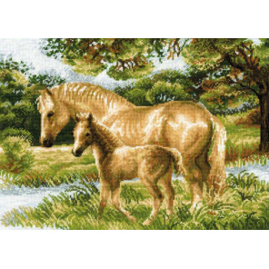 В рамке Лошадь с жеребёнком Набор для вышивания Риолис 1258