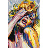  Разноцветная блондинка Раскраска картина по номерам на холсте RO123