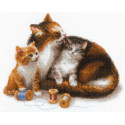 Кошка с котятами Набор для вышивания Риолис