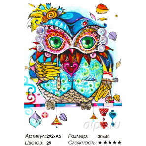  Венецианская сова Раскраска картина по номерам на холсте Белоснежка 292-AS