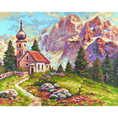  Церковь в Доломитах Раскраска картина по номерам Schipper (Германия) 9240794