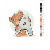 схема Медвеженок с буквой А Раскраска по номерам на холсте Живопись по номерам