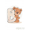  Медвеженок с буквой B Раскраска по номерам на холсте Живопись по номерам KTMK-4545451