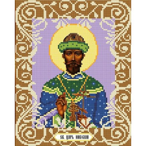  Святой Царь Николай Канва с рисунком для вышивки бисером Божья Коровка 0065
