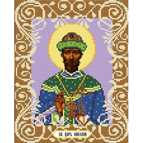  Святой Царь Николай Канва с рисунком для вышивки бисером Божья Коровка 0065