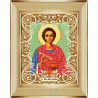 В рамке Святой Целитель Пантелеймон Канва с рисунком для вышивки бисером Божья Коровка 0063