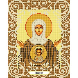  Богородица Знамение Канва с рисунком для вышивки бисером Божья Коровка 0061
