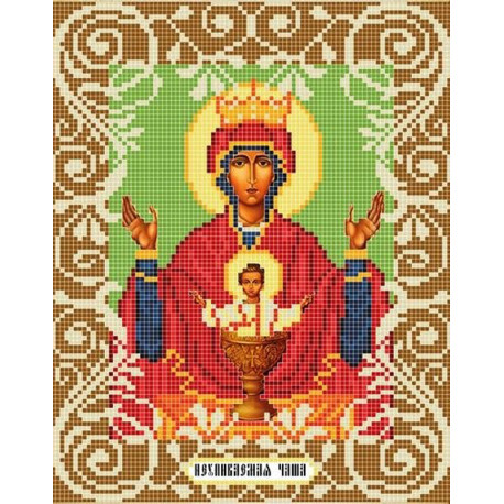  Богородица Неупиваемая Чаша Канва с рисунком для вышивки бисером Божья Коровка 0058