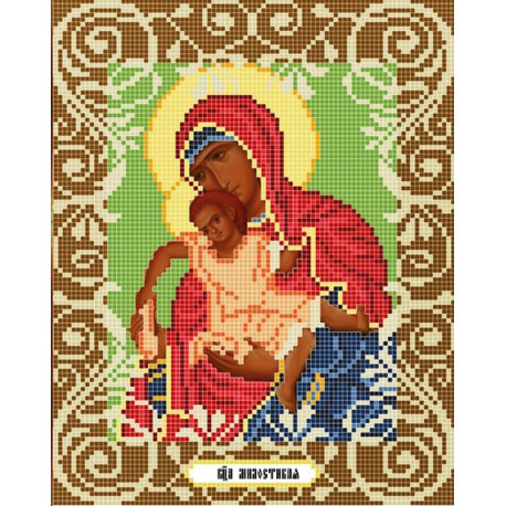  Богородица Милостливая Канва с рисунком для вышивки бисером Божья Коровка 0053