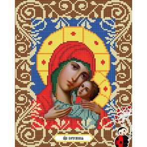  Богородица Корсунская Канва с рисунком для вышивки бисером Божья Коровка 0044