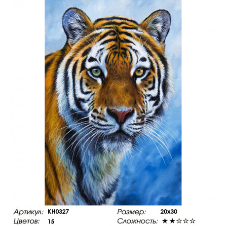 Количество цветов и сложность Глаза тигра Раскраска по номерам на холсте Molly KH0327