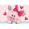  Влюбленная свинка Раскраска картина по номерам MC1080