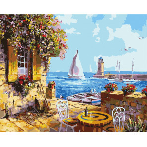 veranda u prichala raskraska kartina po nomeram na holste картина по номерам mayot