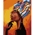 Портрет африканки Раскраска картина по номерам на холсте